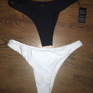Black Bikini Bottoms and White Bikini Bottoms